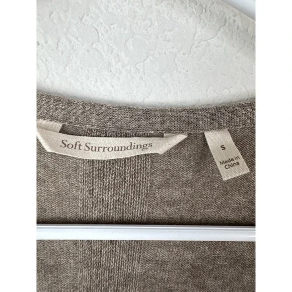 Soft Surroundings 100% Cashmere Open Front Drape Cardigan Women's S Quiet Luxury - Picture 3 of 5